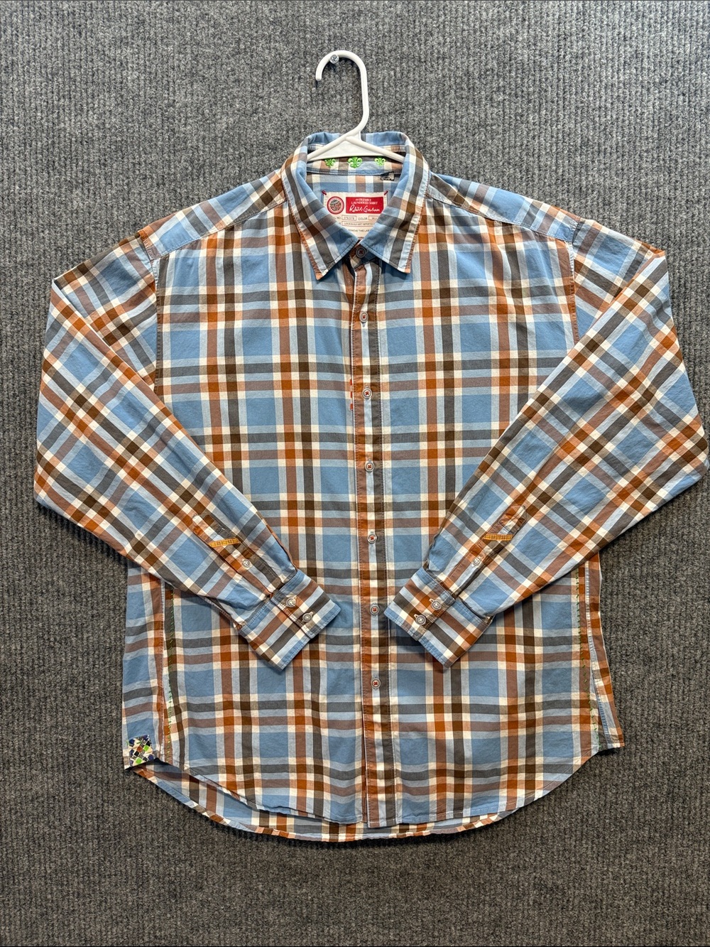 Robert Graham The Freshly Laundered Shirt Blue & Brown Plaid XL